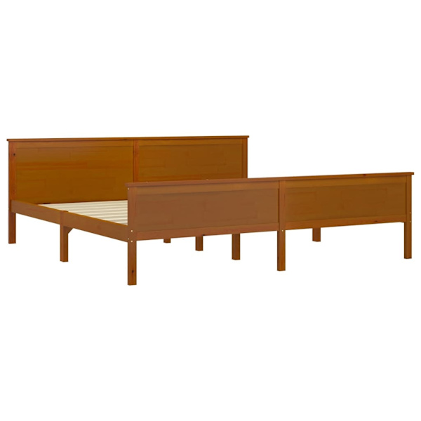 vidaXL Sängram honungsbrun massiv furu 200x200 cm Brun
