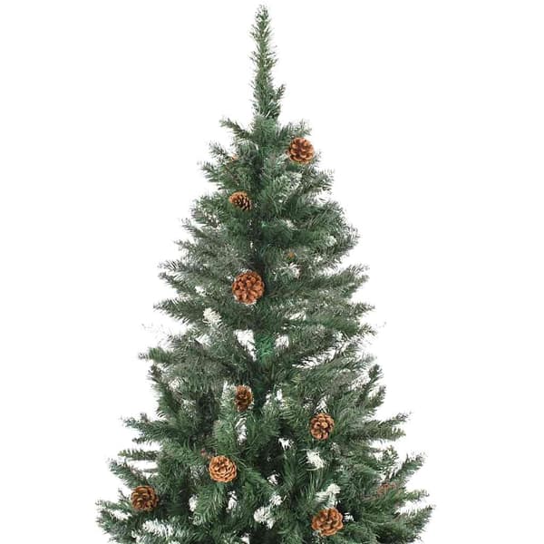 vidaXL Belyst plastgran med kulor 210 cm Grön