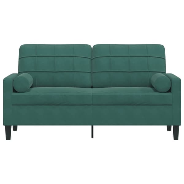 vidaXL 2-sitssoffa med prydnadskuddar mörkgrön 140 cm sammet Grön