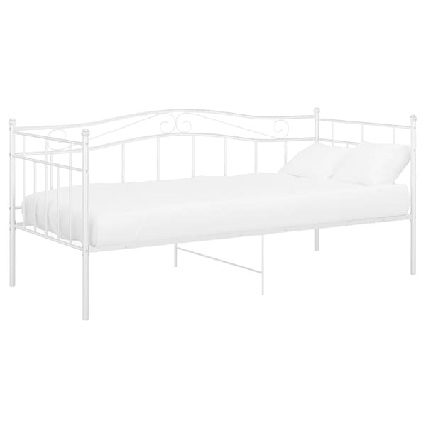 vidaXL Sängram bäddsoffa vit metall 90x200 cm Vit