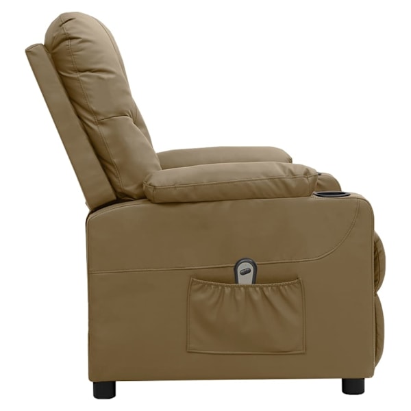 vidaXL Elektrisk reclinerfåtölj cappuccino konstläder Brun