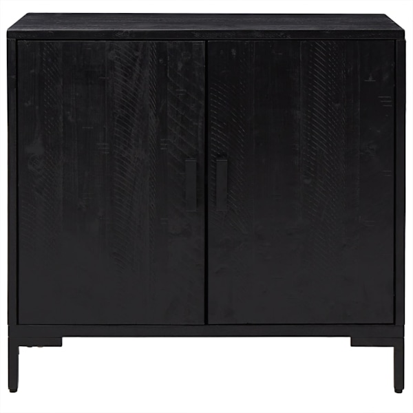 vidaXL Skänk svart 75x35x70 cm massiv furu Svart