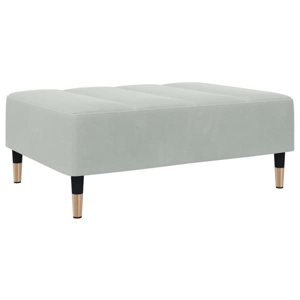 vidaXL Bäddsoffa 2-sits med fotpall ljusgrå sammet Grå