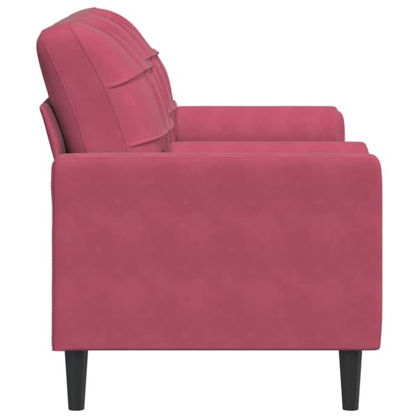 vidaXL 2-sitssoffa med prydnadskuddar vinröd 140 cm sammet Röd