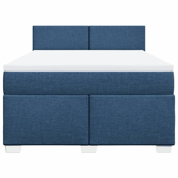 vidaXL Ramsäng med madrass blå 160x200 cm tyg Blå