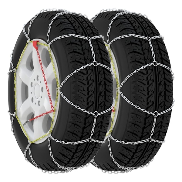 vidaXL Snökedjor till bil 2-pack 9 mm KN100 Silver