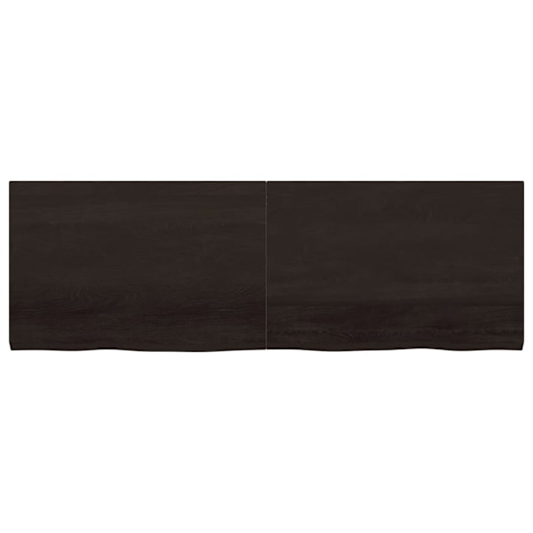 vidaXL Bordsskiva mörkbrun 180x60x(2-4) cm behandlad massiv ek Brun