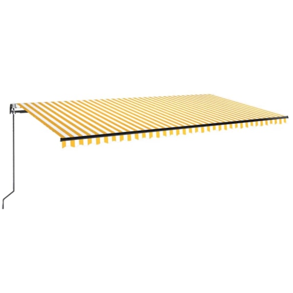 vidaXL Markis automatiskt infällbar 600x350 cm gul och vit Gul