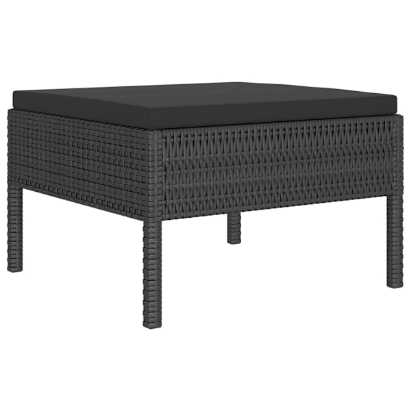 vidaXL Loungeset med dynor 6 delar svart konstrotting Svart