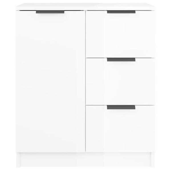 vidaXL Skänkar 2 st vit högglans 60x30x70 cm konstruerat trä Vit
