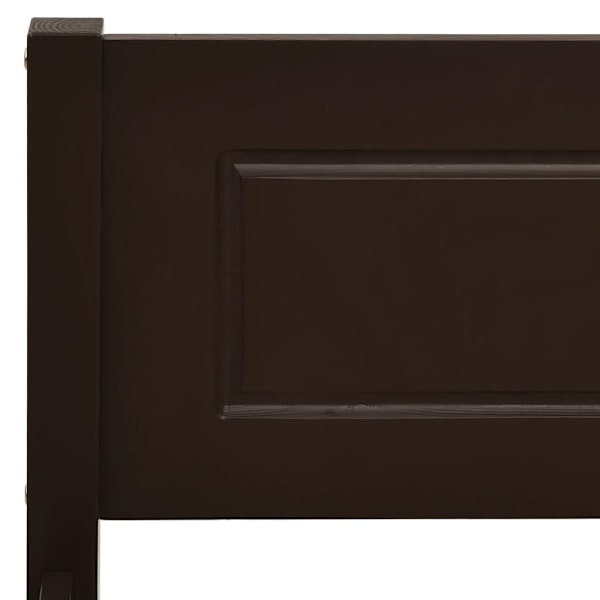 vidaXL Sängram massiv furu mörkbrun 200x200 cm Brun
