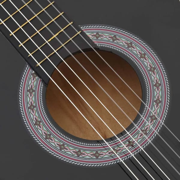 vidaXL Gitarr 12 delar med 6 strängar western svart 38" Svart