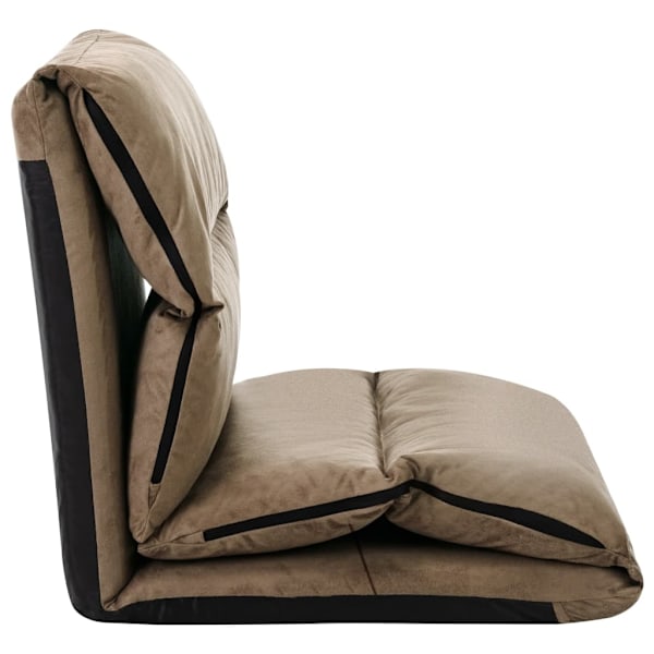 vidaXL Golvstol vikbar taupe mikrofiber Taupe