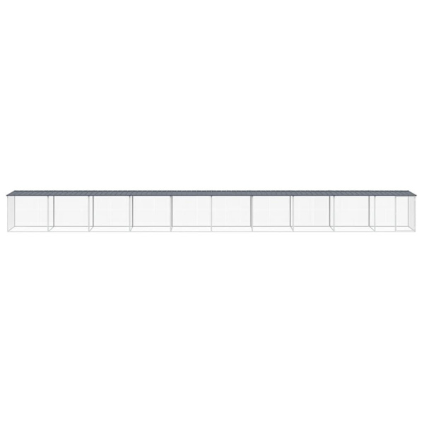 vidaXL Hönsbur med tak antracit 1003x98x90 cm galvaniserat stål Antracit