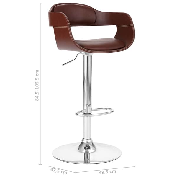 vidaXL Barstol brun konstläder Brun