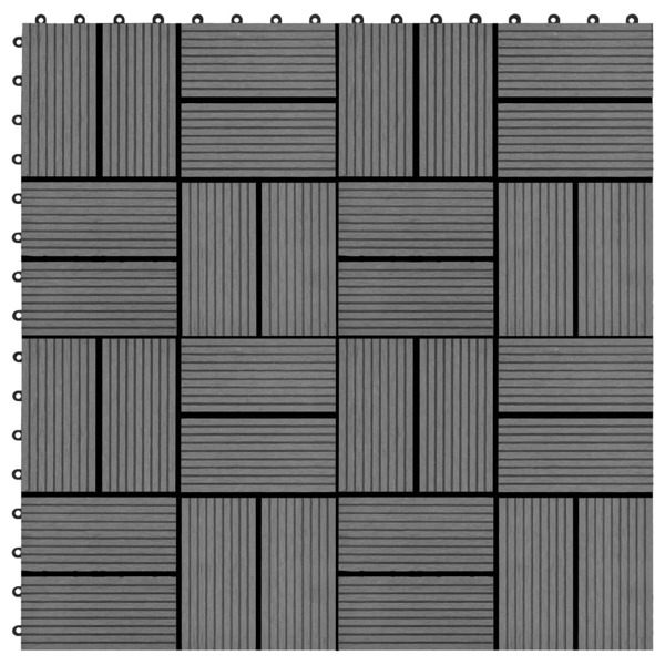 vidaXL Trall 22 st 30x30 cm 2 kvm WPC grå grå