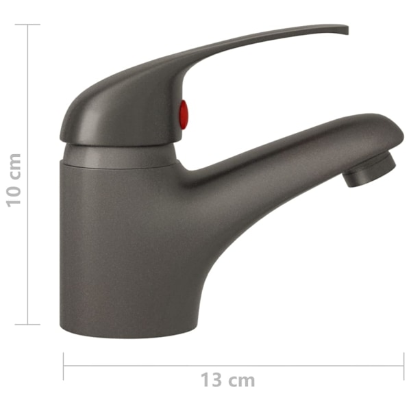 vidaXL Tvättställsblandare grå 13x10 cm grå