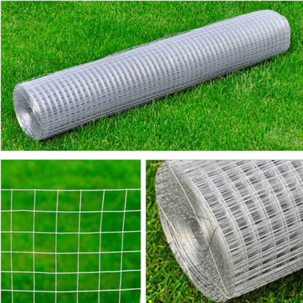 vidaXL Nätstängsel galvaniserat stål kvadrat 1x25 m silver Silver