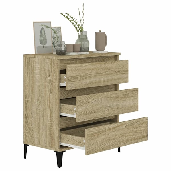 vidaXL Byrå sonoma-ek 60x35x70 cm konstruerat trä Brun