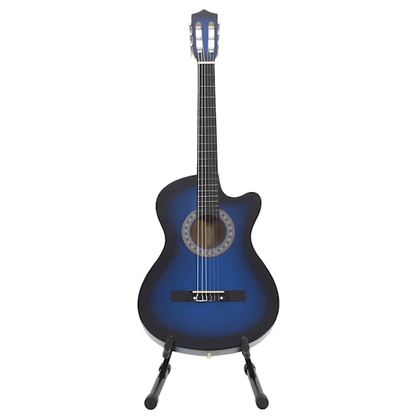 vidaXL Gitarr 12 delar med 6 strängar western blå 38" Blå