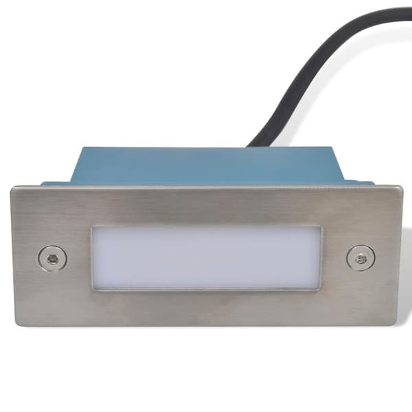 vidaXL 2 LED-trappbelysning 44 x 111 56 mm Silver