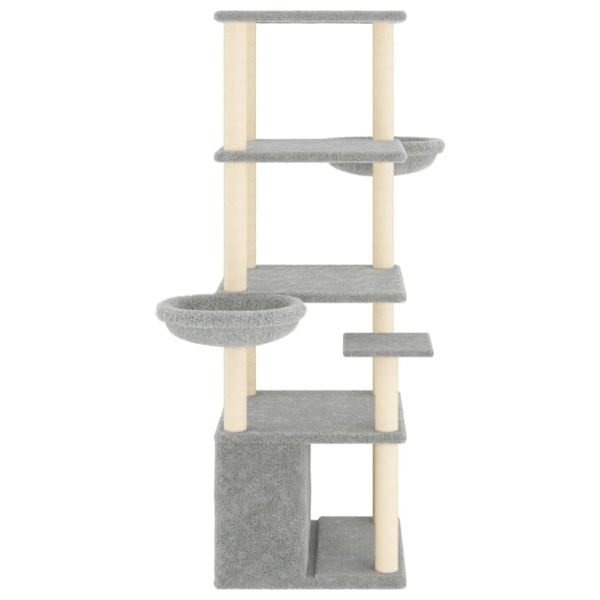vidaXL Klösträd med sisalpelare ljusgrå 147 cm Grå
