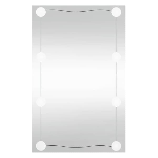 vidaXL Väggspegel med LED-belysning 40x60 cm glas rektangulär Silver