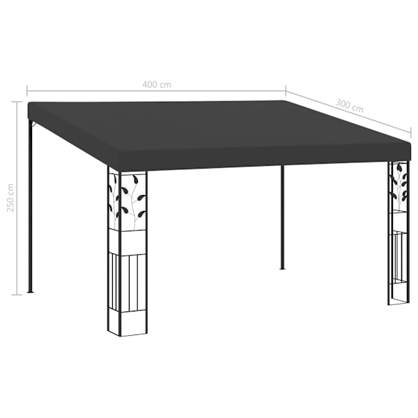 vidaXL Väggmonterad paviljong 4x3x2,5 m antracit Antracit