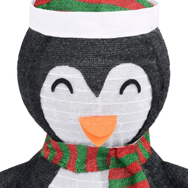 vidaXL Dekorativ pingvin med LED lyxigt tyg 120cm Svart