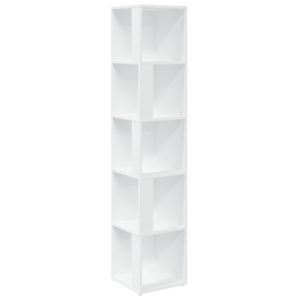 vidaXL Hörnhylla vit 33x33x164,5 cm konstruerat trä Vit