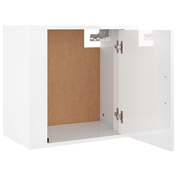 vidaXL Väggmonterat sängbord vit högglans 50x30x47 cm Vit