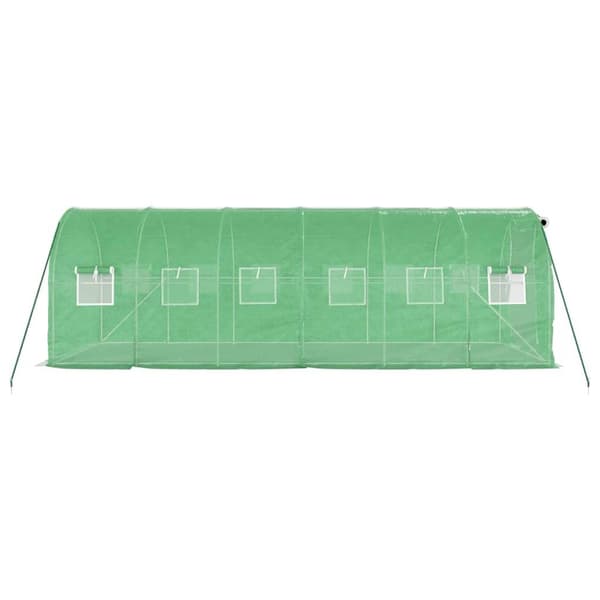vidaXL Växthus med stålram grön 12 m² 6x2x2 m Grön