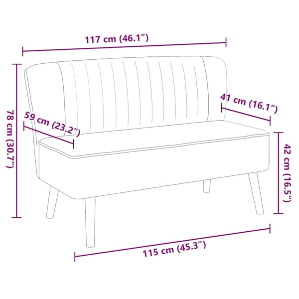 vidaXL Soffa 117x55,5x77 cm tyg mörkgrå grå