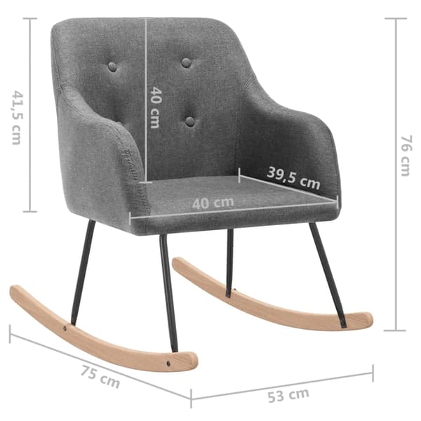 vidaXL Gungstol ljusgrå tyg grå