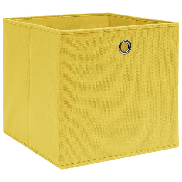 vidaXL Förvaringslådor 10 st gul 32x32x32 cm tyg Gul