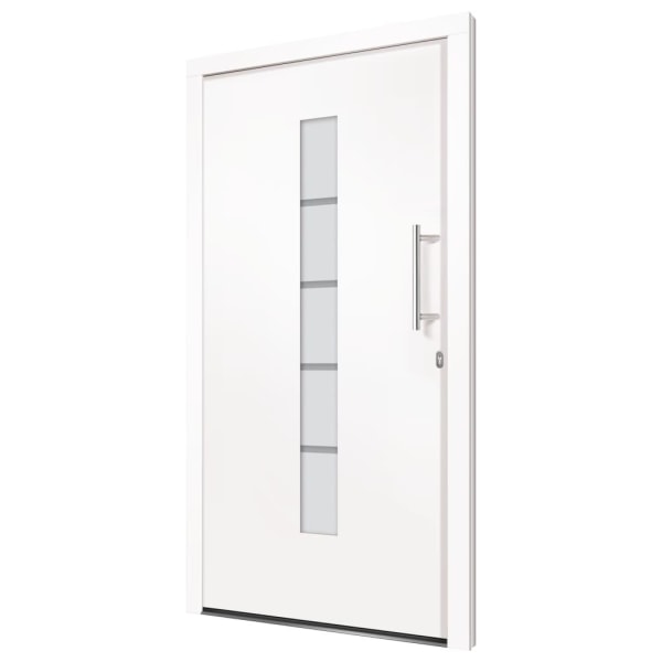 vidaXL Ytterdörr aluminium och PVC vit 100x210 cm Vit