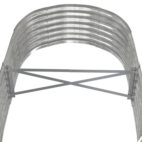 vidaXL Odlingslåda pulverlackerat stål 152x80x36 cm silver Silver
