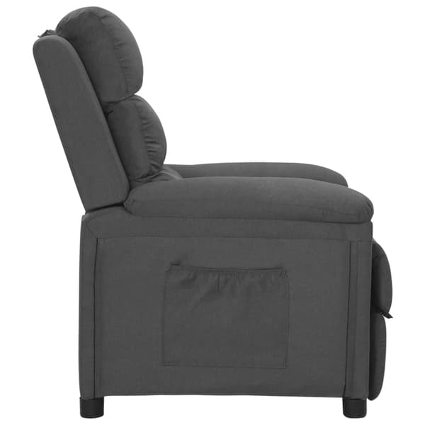 vidaXL Reclinerfåtölj mörkgrå tyg Grå