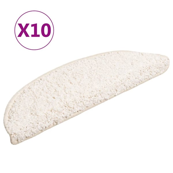 vidaXL Trappstegsmattor 10 st 56x17x3 cm vit Vit