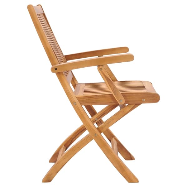 vidaXL Hopfällbara trädgårdsstolar 2 st massiv teak multifärg