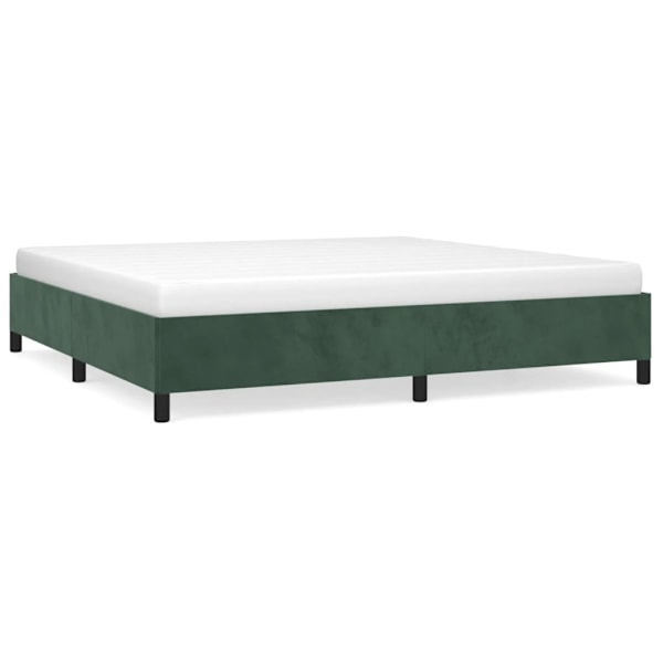 vidaXL Sängram utan madrass mörkgrön 200x200 cm sammet Grön