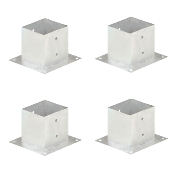 vidaXL Stolpfot 4 st galvaniserad metall 141 mm Silver