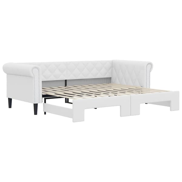 vidaXL Dagbädd utdragbar vit 90x200 cm konstläder Vit