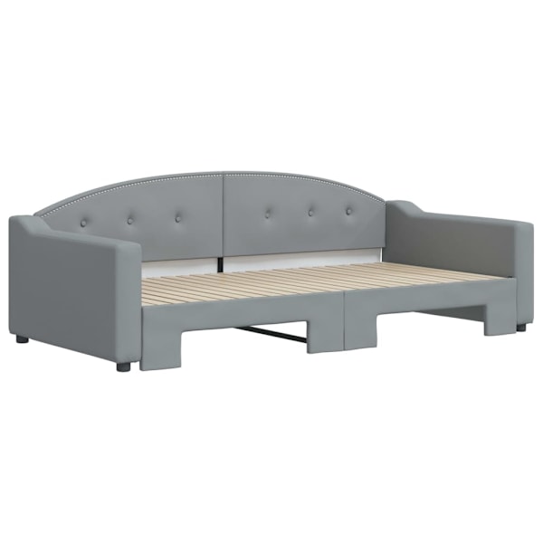 vidaXL Dagbädd utdragbar ljusgrå 100x200 cm tyg Grå