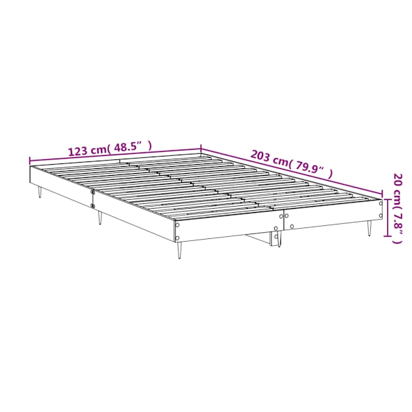 vidaXL Sängram utan madrass brun ek 120x200 cm konstruerad trä Brun