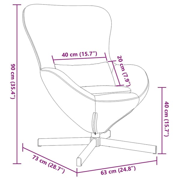 vidaXL Äggfåtölj Gul 63 x 73 x 90 cm Sammet Gul