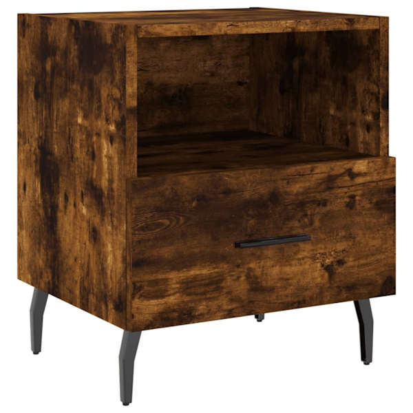 vidaXL Sängbord 2 st rökfärgad ek 40x35x47,5 cm konstruerat trä Brun