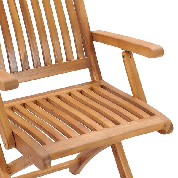 vidaXL Hopfällbara stolar med dynor 8 st massivt teakträ Beige