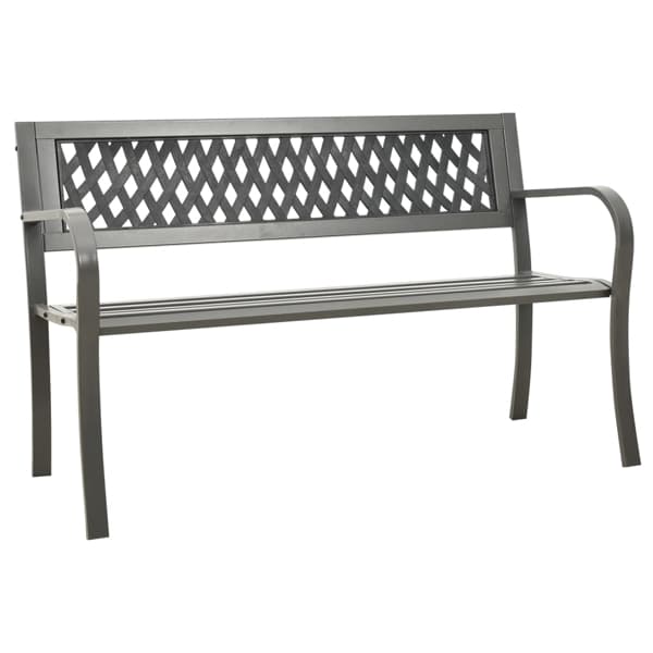 vidaXL Trädgårdsbänk 125 cm stål grå grå
