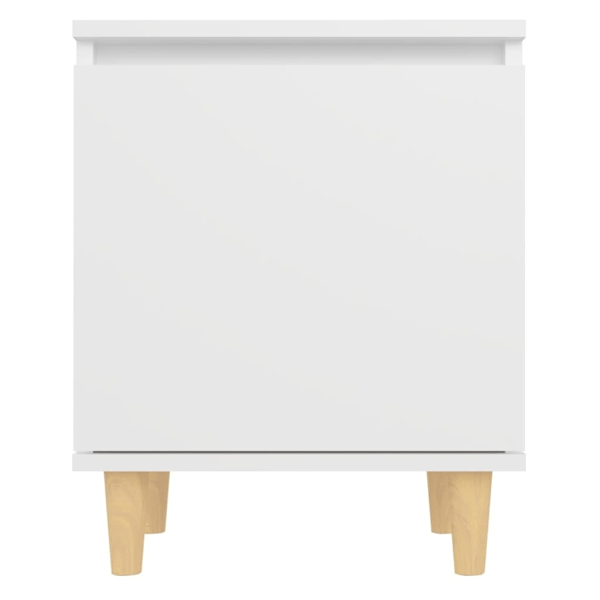 vidaXL Sängbord med massiva ben vit 40x30x50 cm Vit